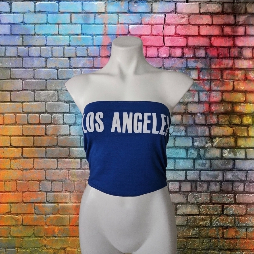 Stylish Blue Los Angeles Crop Top